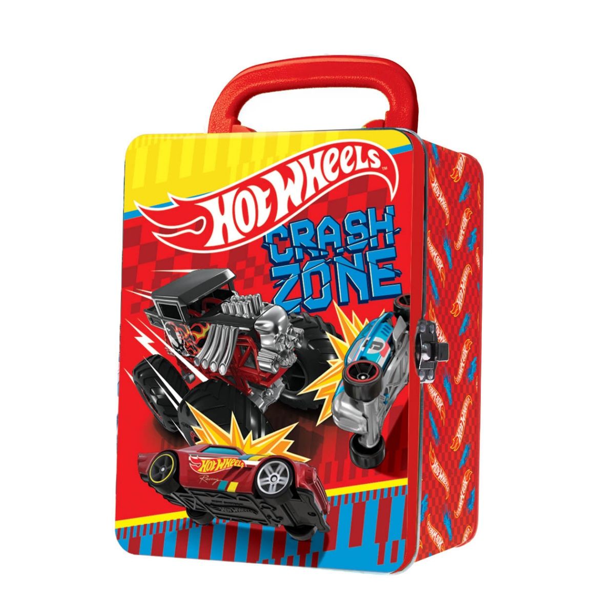 HOT WHEELS - Caja Metalica Portautos Hot Wheels Surtido - Rojo