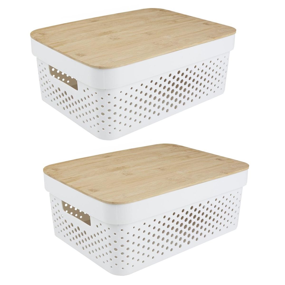 CASATUA - Cajas Organizadoras Plasticas Canastos Set CasaTua - Blanco - 2L