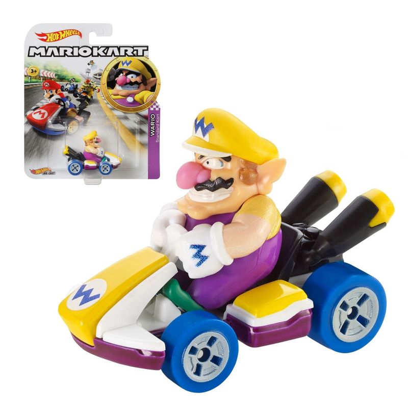 HOT WHEELS - Hot Wheels Mario Kart Personajes Escala 1:64 - Wario