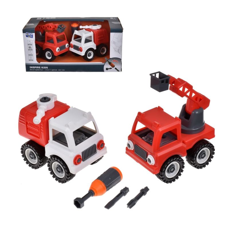 ANSALDO - Pack 2 Vehiculos Bombero De 11 Cms Desarmables