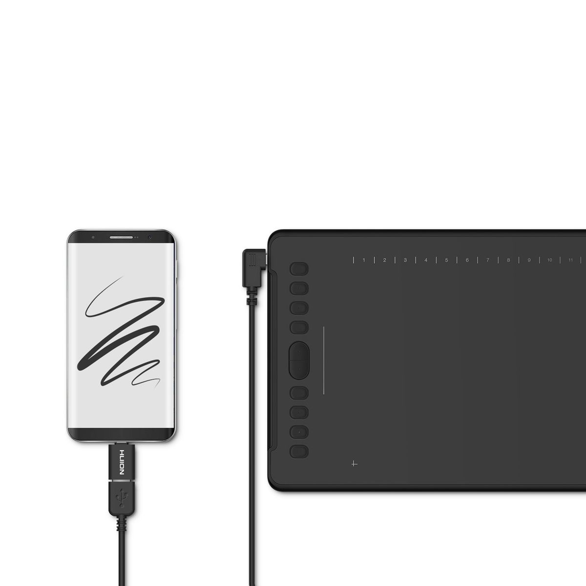 HUION - Tableta Gráfica Huion Inspiroy H1161 con Touch Strip y Funda
