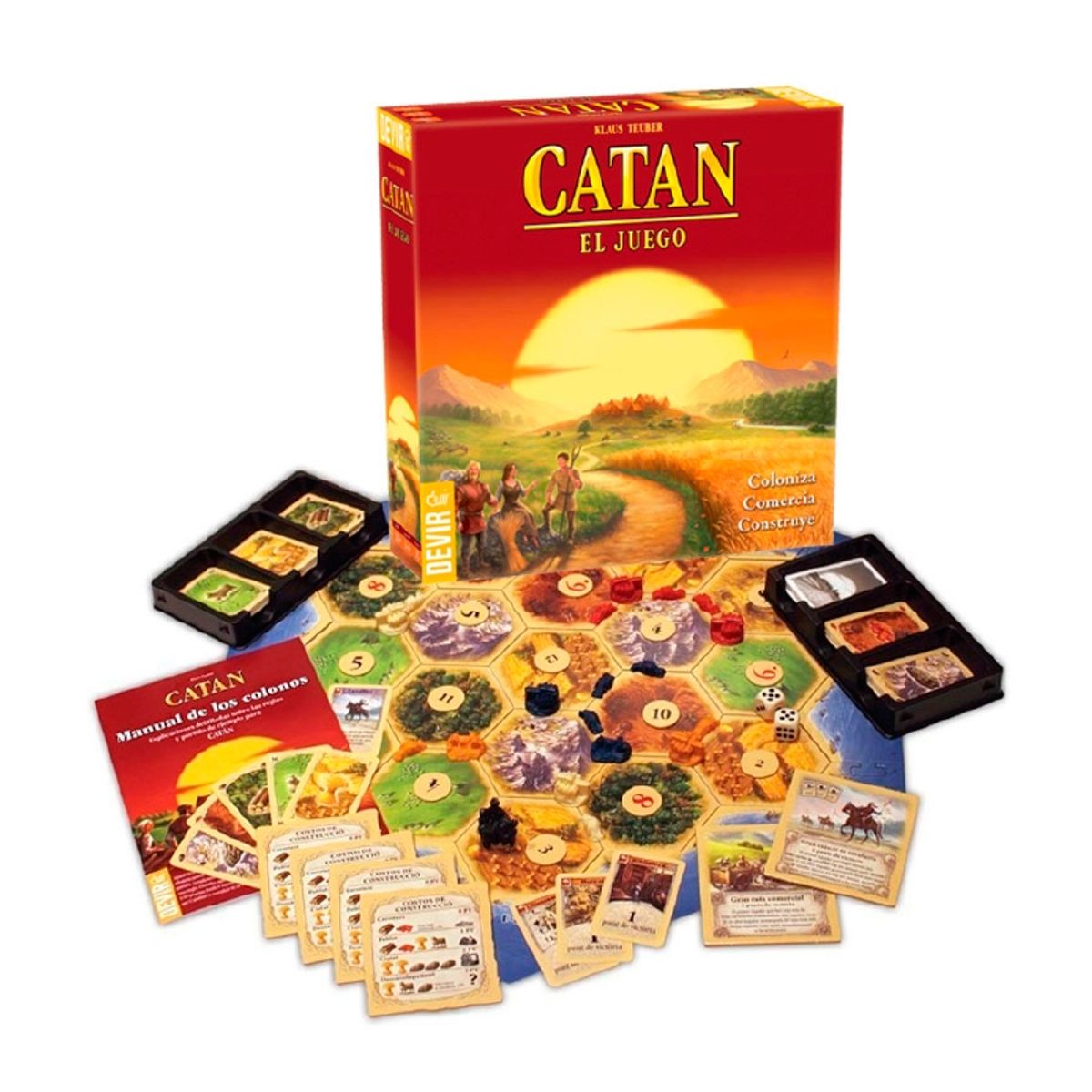 ANSALDO - Juego de mesa Catan 6 piezas estrategia y construcción