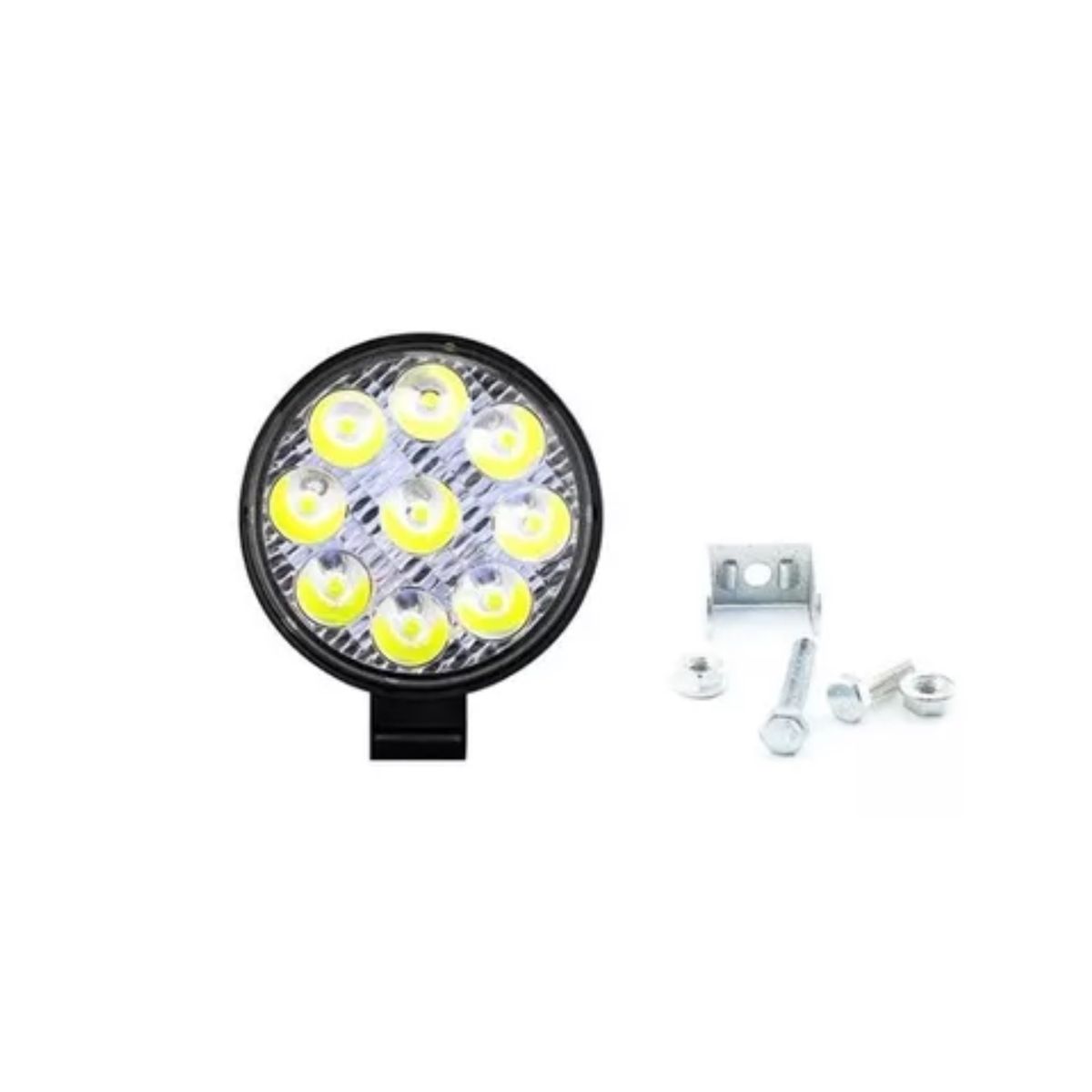 IMPORTCLICK - Set 2 Focos Neblinero Redondo LED 27 Watt 12 V Luz Blanca - Negro