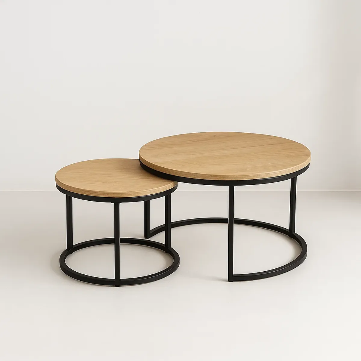 KLIK - Juego de mesas de centro anidadas - Madera clara