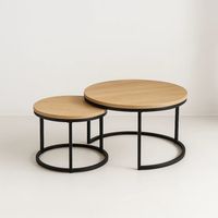 Juego de mesas de centro anidadas - Madera clara