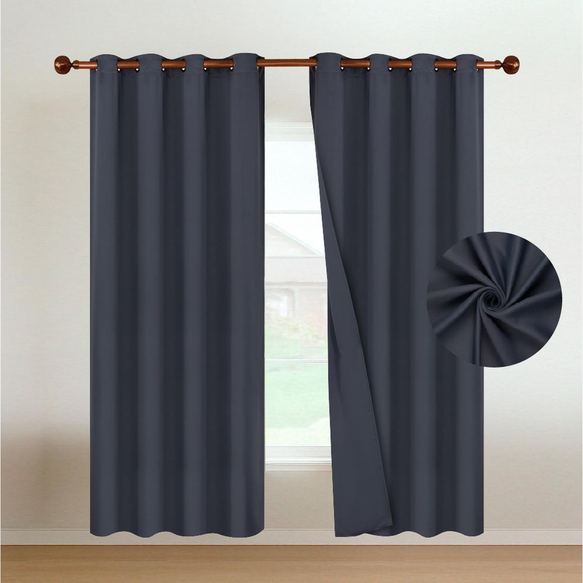 CASATUA - Cortina Semi Blackout Casatua Aislante - Gris oscuro - Talla única