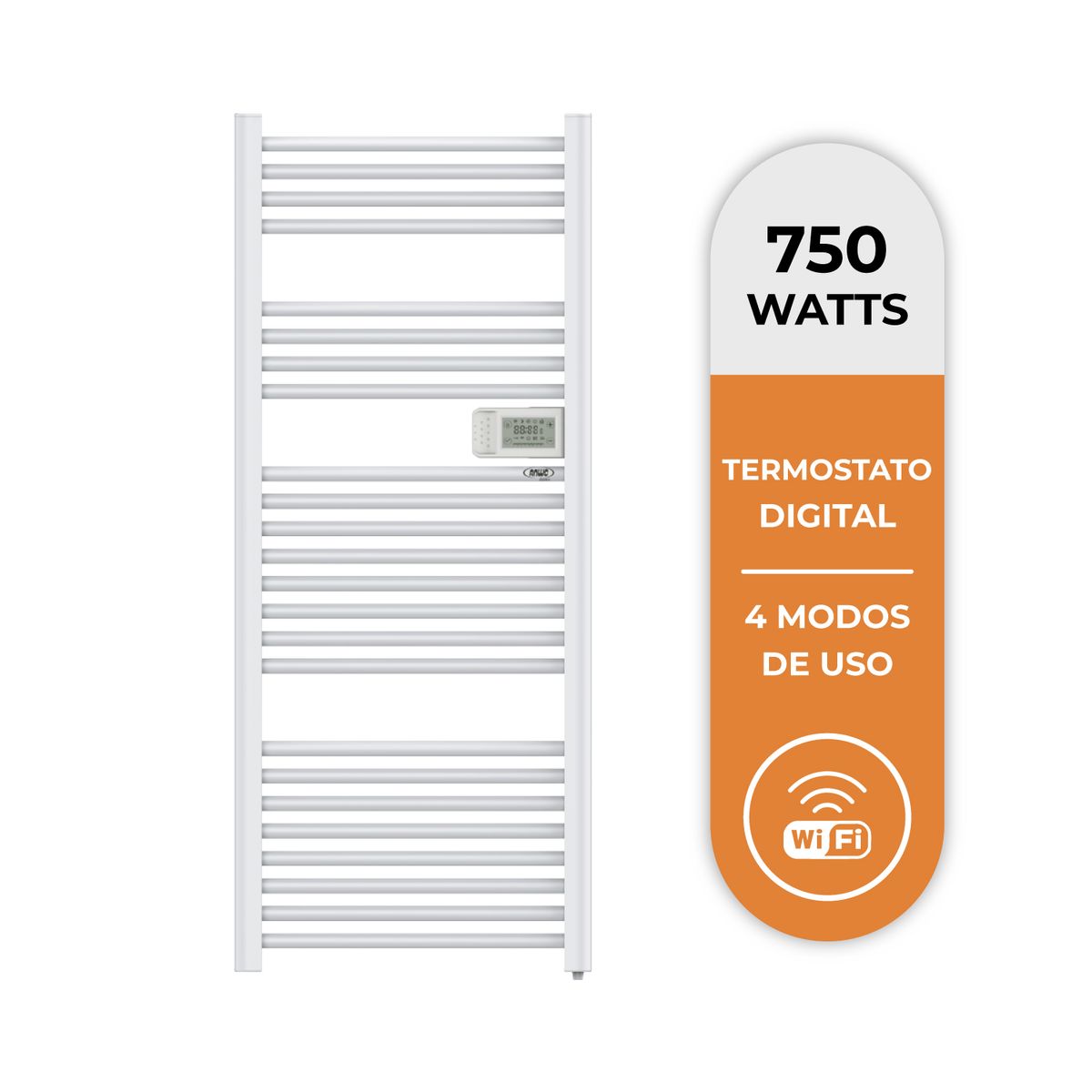 ANWO - Secador de Toallas Electrico Tubular Blanco de 750W Con Wifi Anwo