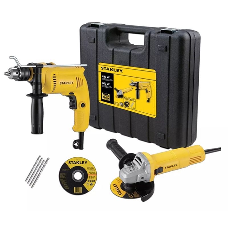 STANLEY - Kit Esmeril Angular  Taladro Percutor Stanley Shg6620ka-b2c