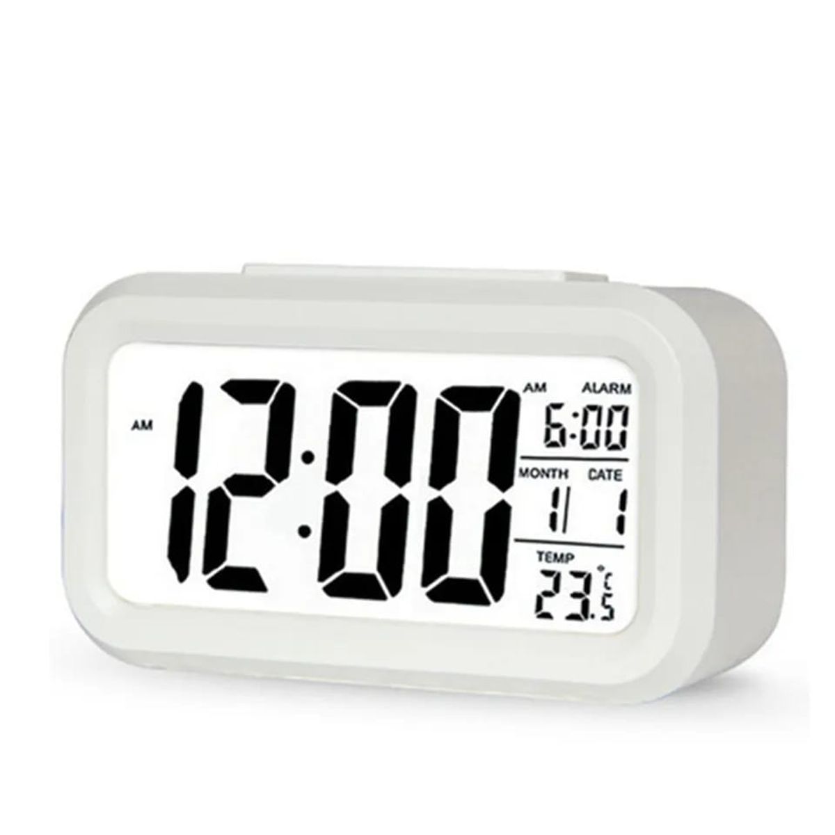 OEM - RELOJ ALARMA DESPERTADOR DIGITAL CON ILUMINACION BLANCO