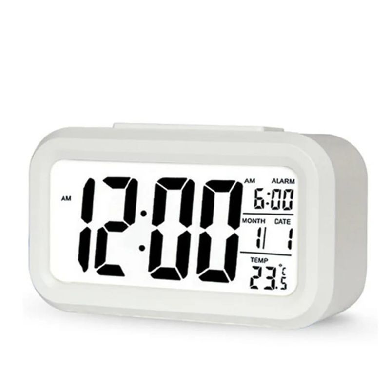 OEM - RELOJ ALARMA DESPERTADOR DIGITAL CON ILUMINACION BLANCO