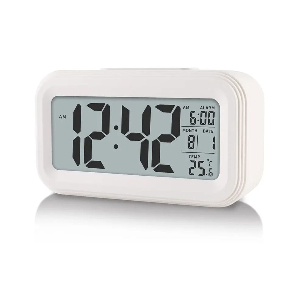 OEM - RELOJ ALARMA DESPERTADOR DIGITAL CON ILUMINACION BLANCO