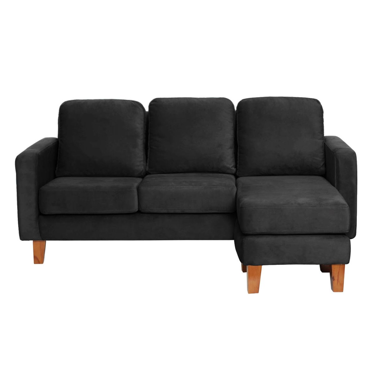 LATAM HOME - SECCIONAL VENECIA INTERCAMBIABLE TELA VELVET NEGRO