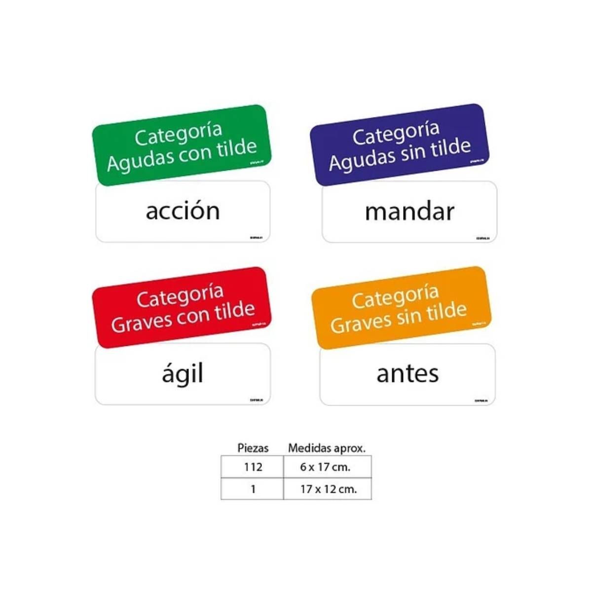DACTIC - Cartas DACTIC 113 piezas acentuación para bebé