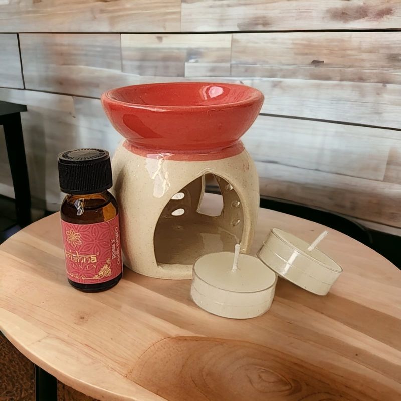 GENERICO - Difusor Krishna, con Esencia Rosa y Oud Negro, 2 tea light