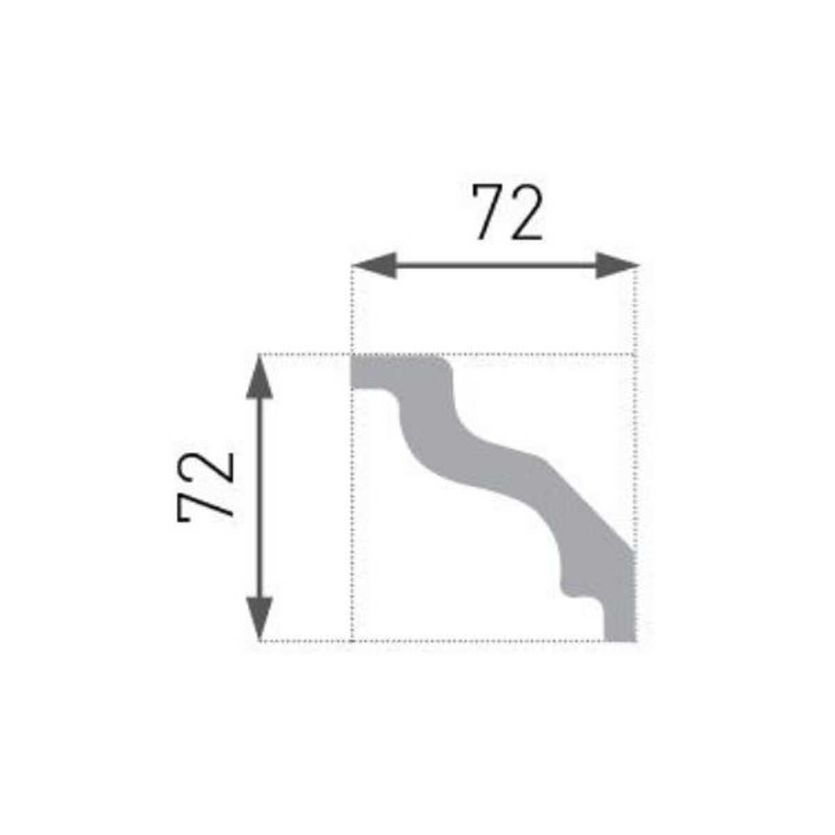 MARBET DESIGN - Cornisa E8 72x72mm x 2mts Caja 39unds