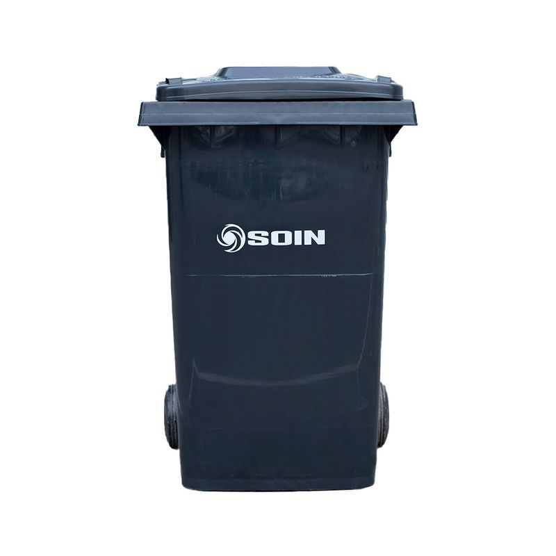 GENERICO - CONTENEDOR DE RESIDUOS PLASTICO CON RUEDAS GRIS 360 LTS.
