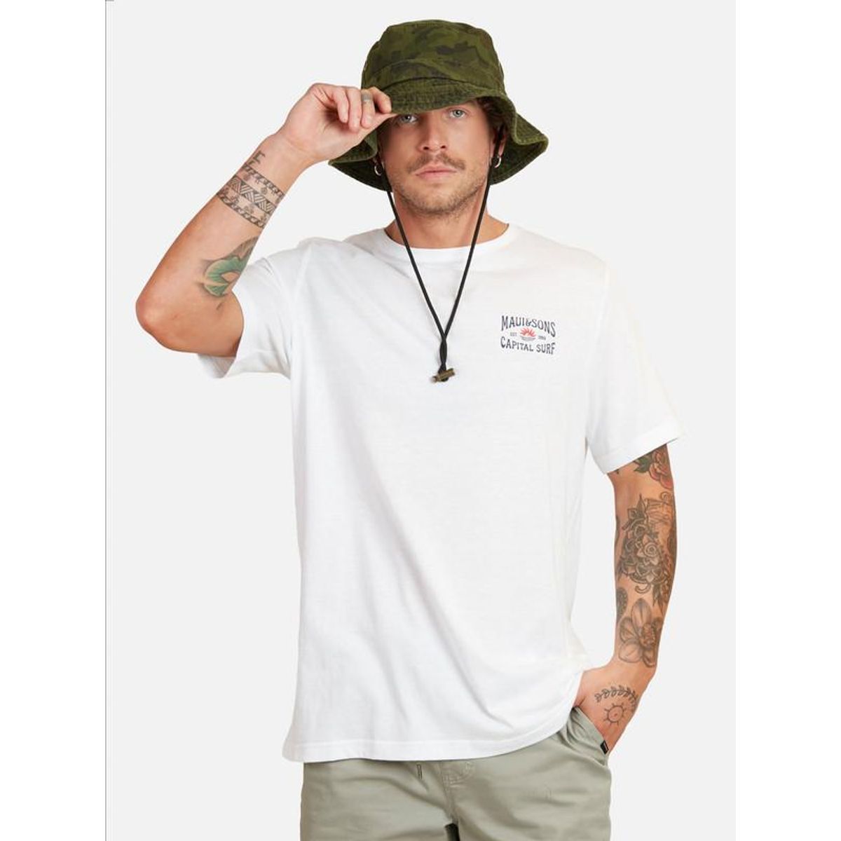 MAUI AND SONS - Polera Capital Surf Hombre Blanco Maui And Sons
