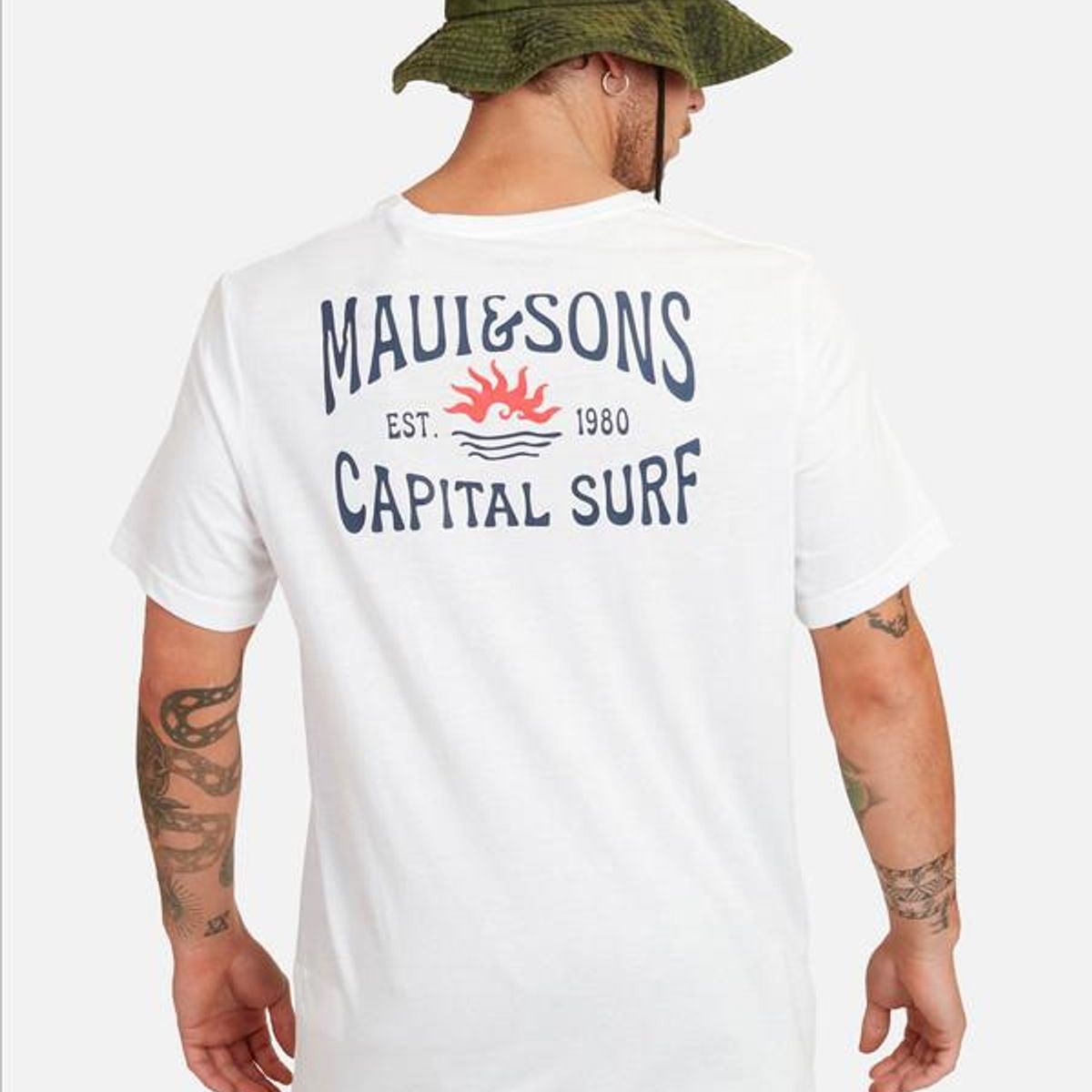 MAUI AND SONS - Polera Capital Surf Hombre Blanco Maui And Sons