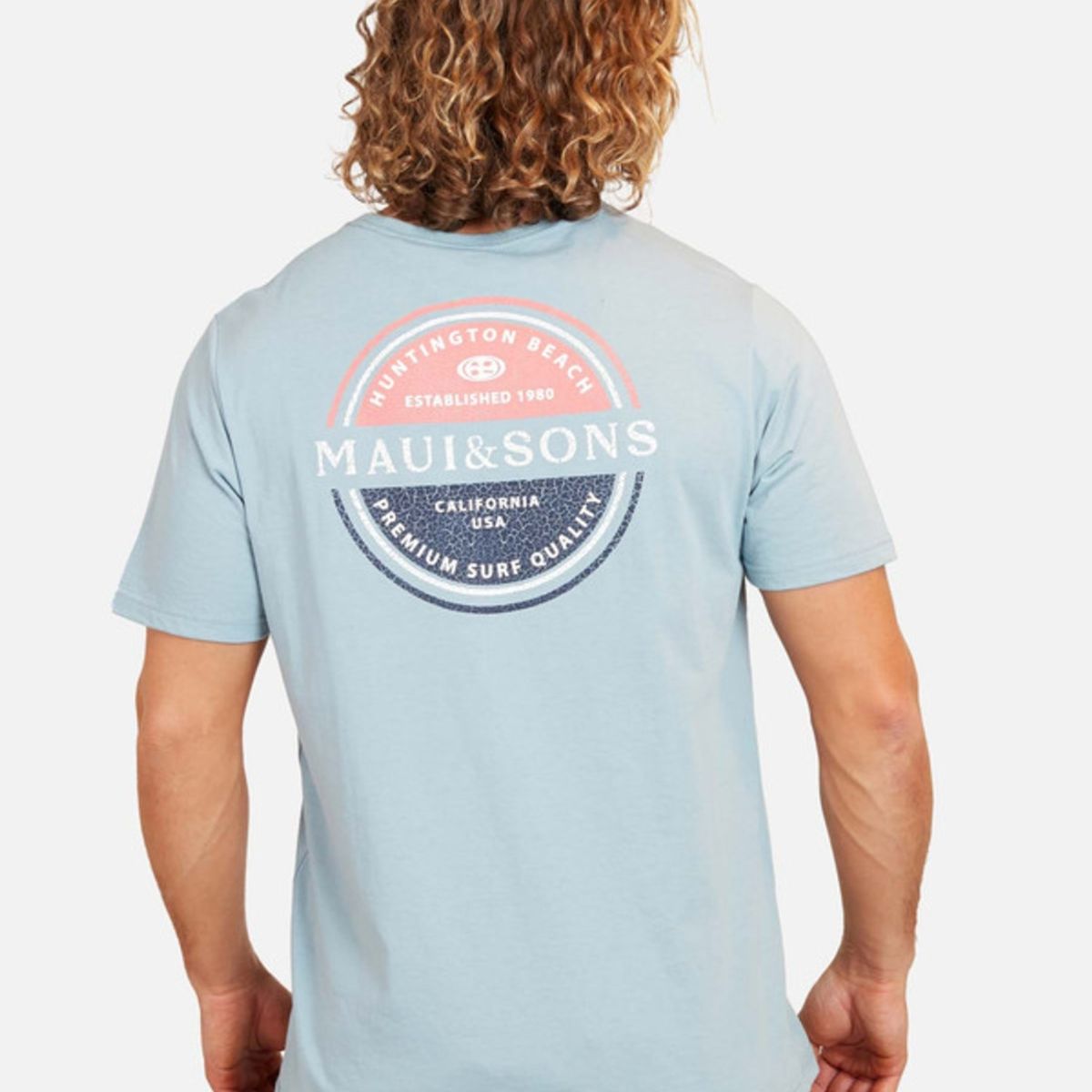 MAUI AND SONS - Polera Premium Surf Ss Tee Hombre Gris Maui And Sons