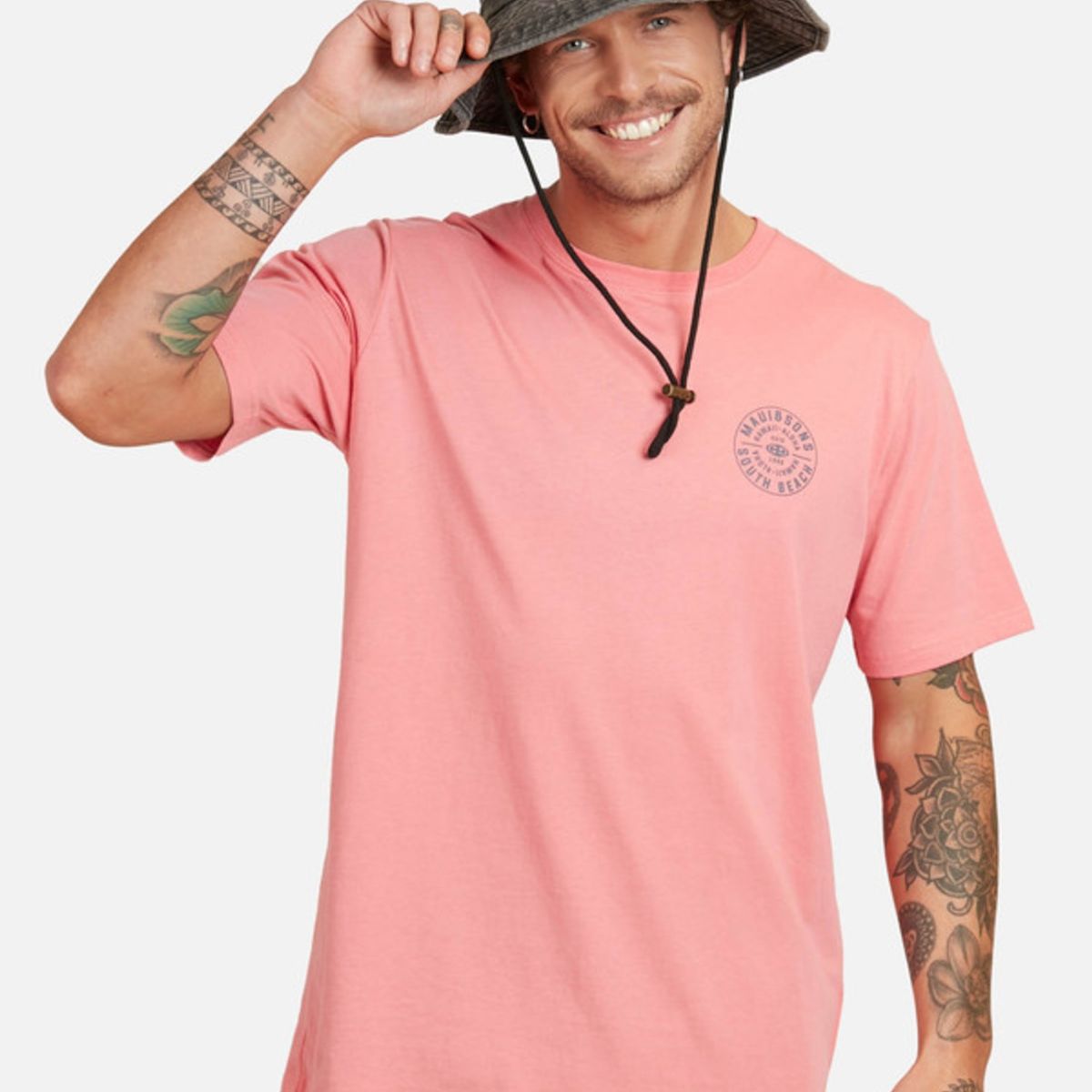 MAUI AND SONS - Polera Maui Surf Trip Ss Tee Hombre Rosado Maui And Sons