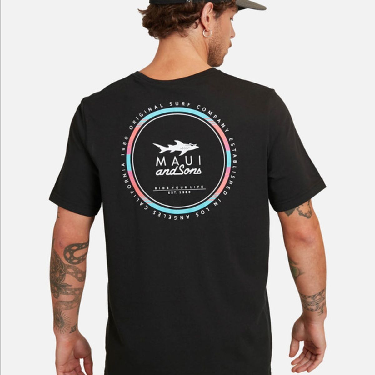 MAUI AND SONS - Polera Cyber Maui Hombre Negro Maui And Sons