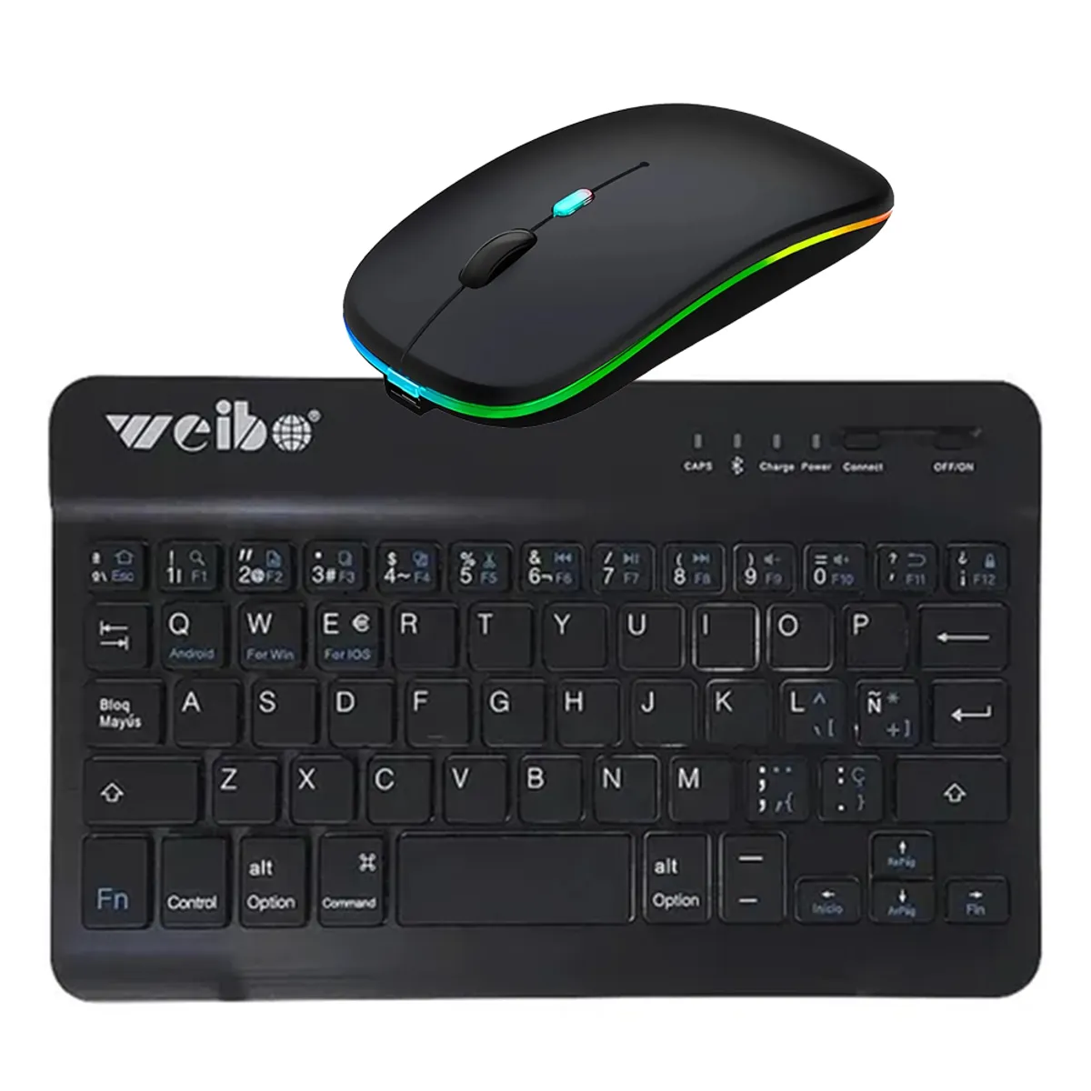 GENERICO - Kit Mouse Y Teclado Bluetooth Inalámbrico Español Recargable