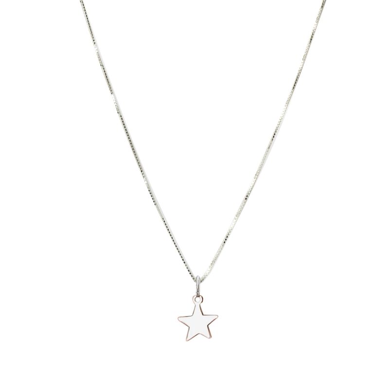 ANDREA - Collar Estrella Lisa Plata Fina 925