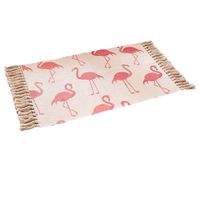 Alfombra Minimalista Estampada Boho Tejida a Mano Con Borlas