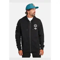 RIP CURL - Poleron Fullzipper Rebounder Negro Hombre Ripcurl
