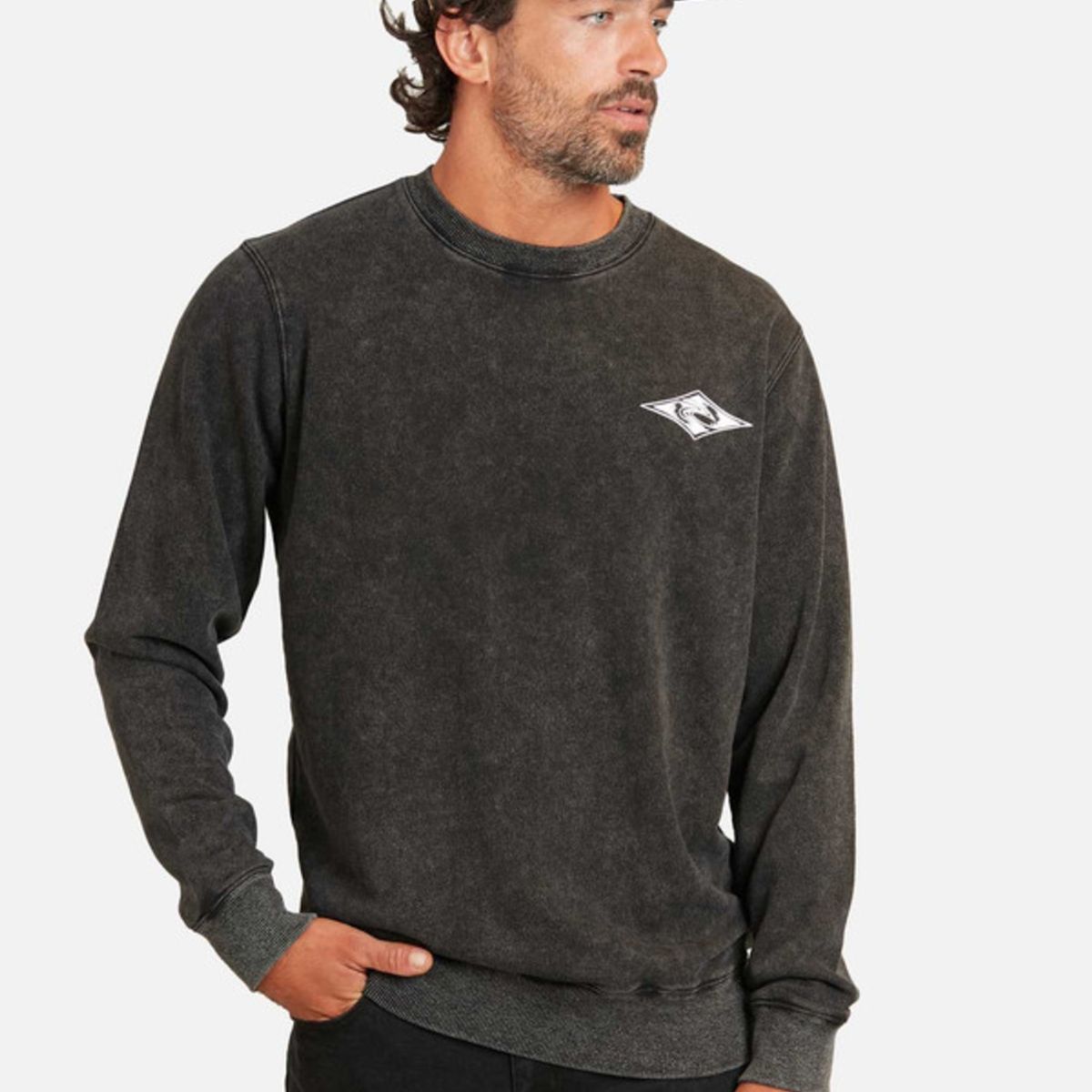 RIP CURL - Poleron Cr Archive Acid Wash Negro Hombre Ripcurl