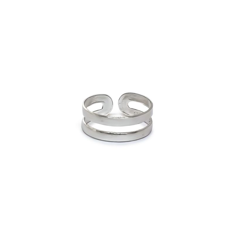 ANDREA COGGIOLA JOYAS - Anillo Midi Argolla Doble Plata Fina 925