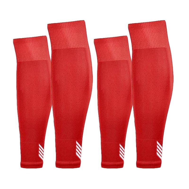 FITNICS - Medias Futbol Deportivas Sin Pie Pantorrillera Fitnics Set 2 - Rojo
