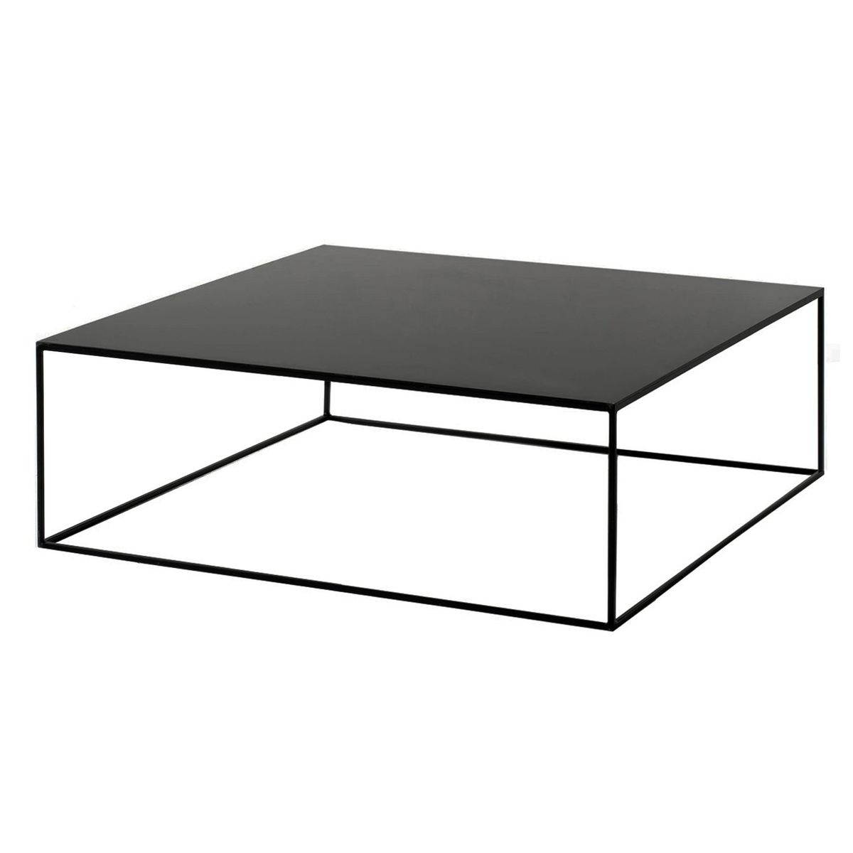 LIVING MARKET - Mesa de centro Metálica Grub Negra 90x90x35 Hecho a Mano