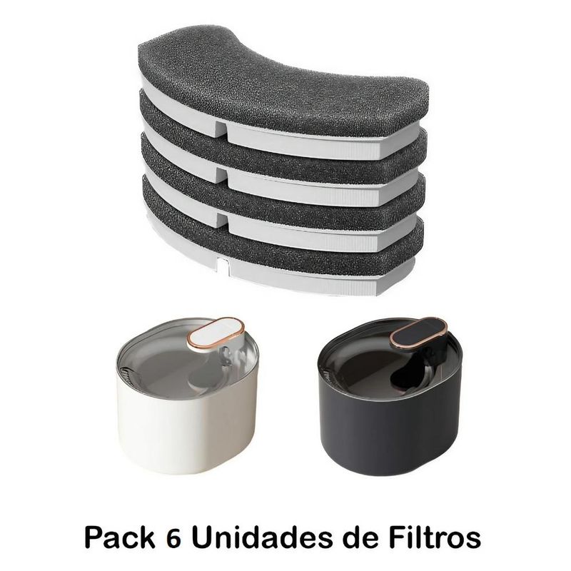 GENERICO - Pack 6 Filtros para Fuente De Agua para Gatos.
