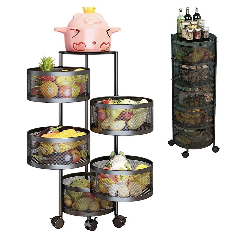 SANTU HOME & DECO - Organizador Carro Repisas Giratorias Multiuso De 5 Niveles