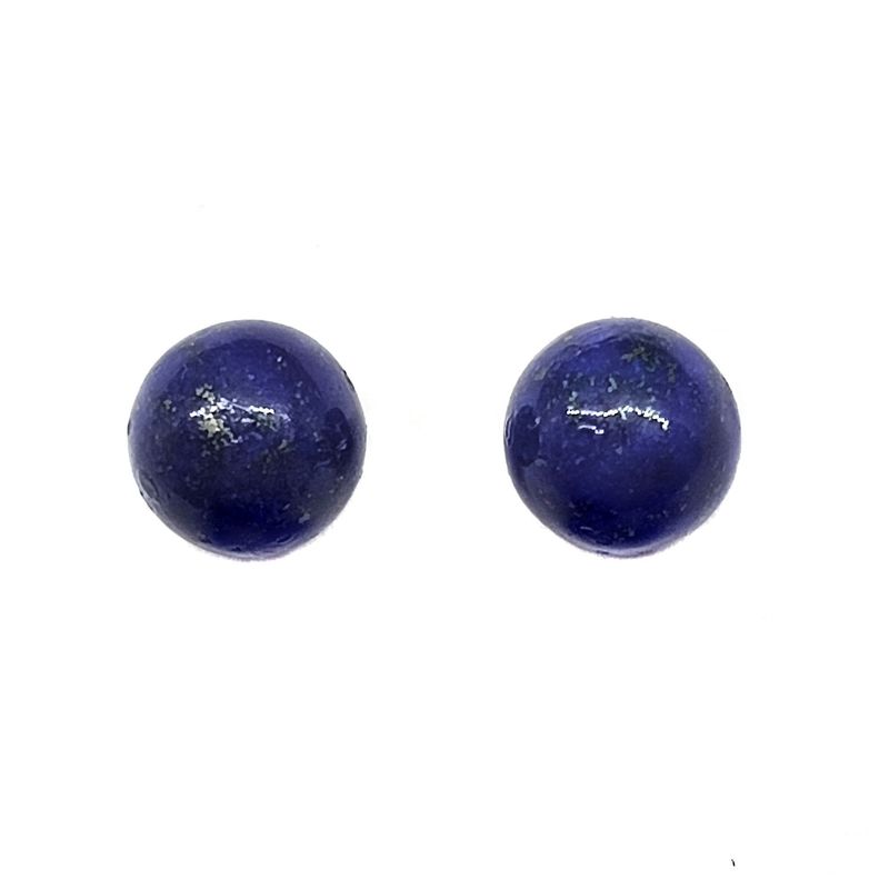 ANDREA COGGIOLA JOYAS - Aros Bola Lapislázuli 8mm Plata Fina 925
