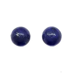 ANDREA COGGIOLA JOYAS - Aros Bola Lapislázuli 8mm Plata Fina 925