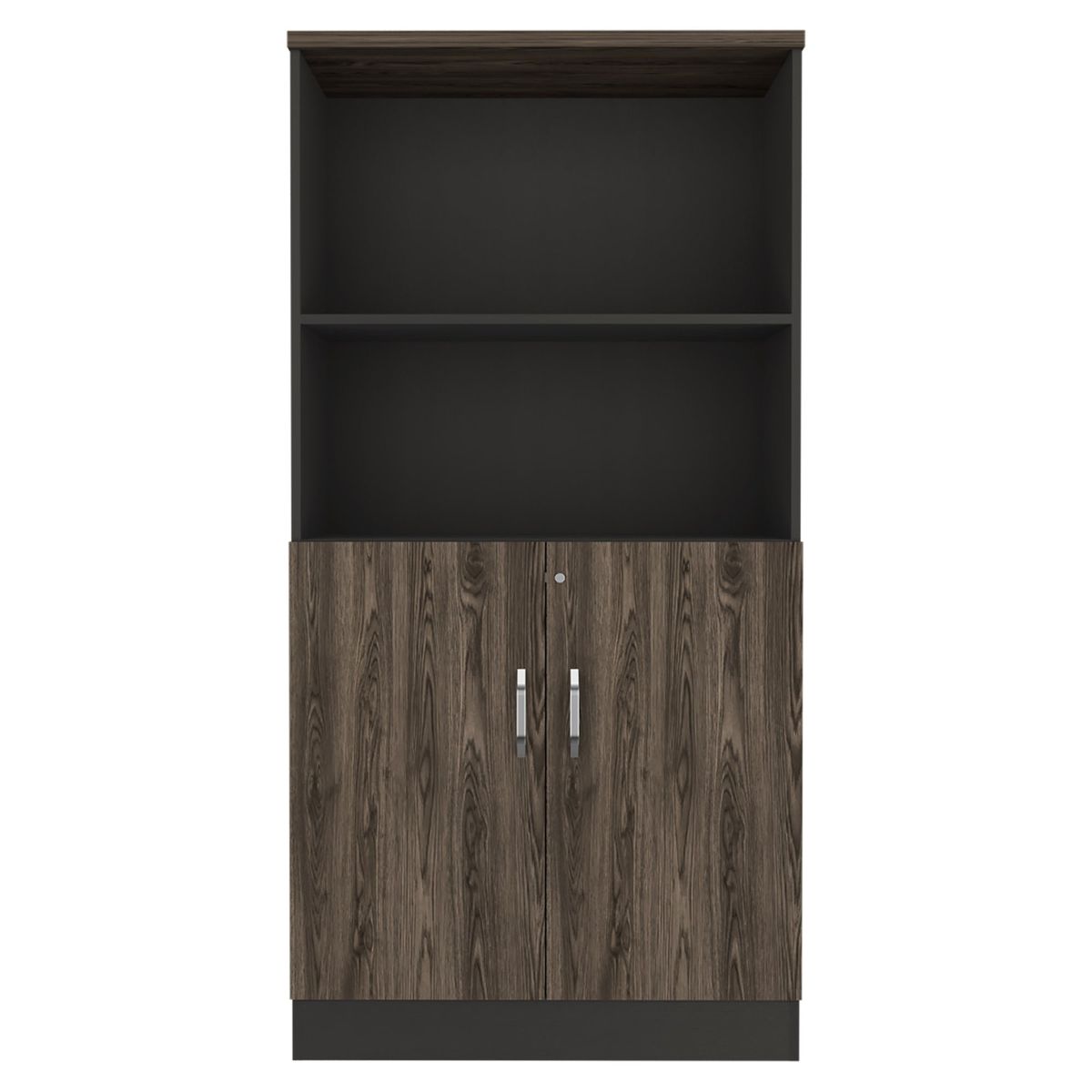 FMFURNITURE - Biblioteca - Negro Soft y Coñac 161.4x80x45.2 cm