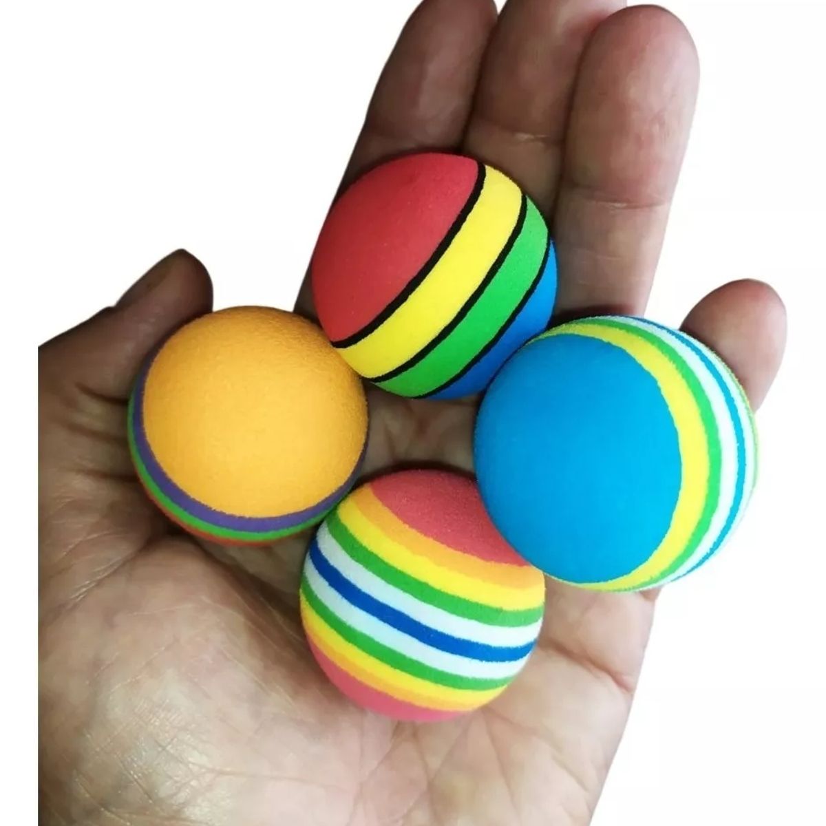 DEFENSOR FOREVER - Set De 4 Pelotas De Esponjas Coloridas Para Gatos, Mascotas