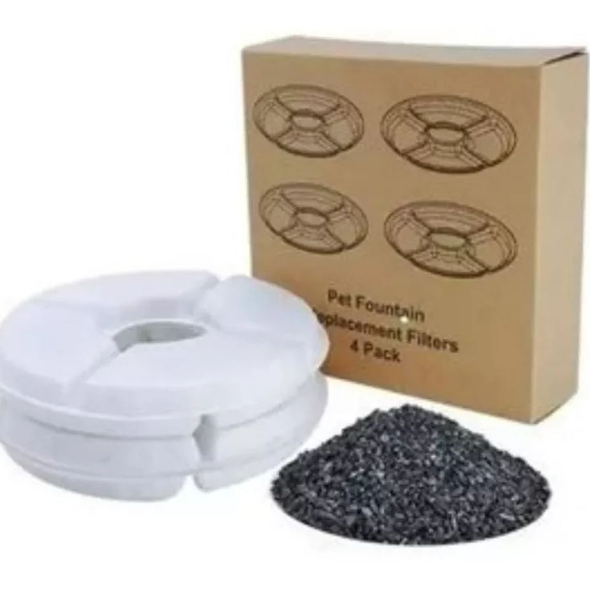 GENERICO - 4 Filtros De Agua Para Bebedero Eléctrico Gato Perro