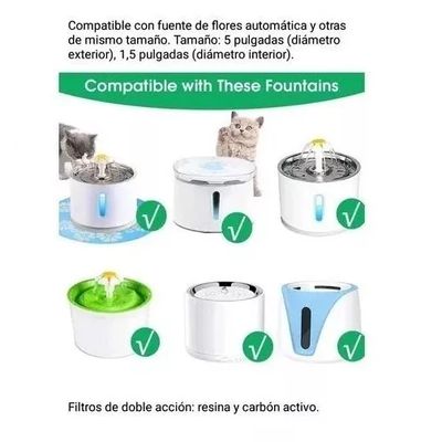Imagen 2 del producto 4 Filtros De Agua Para Bebedero Eléctrico Gato Perro
