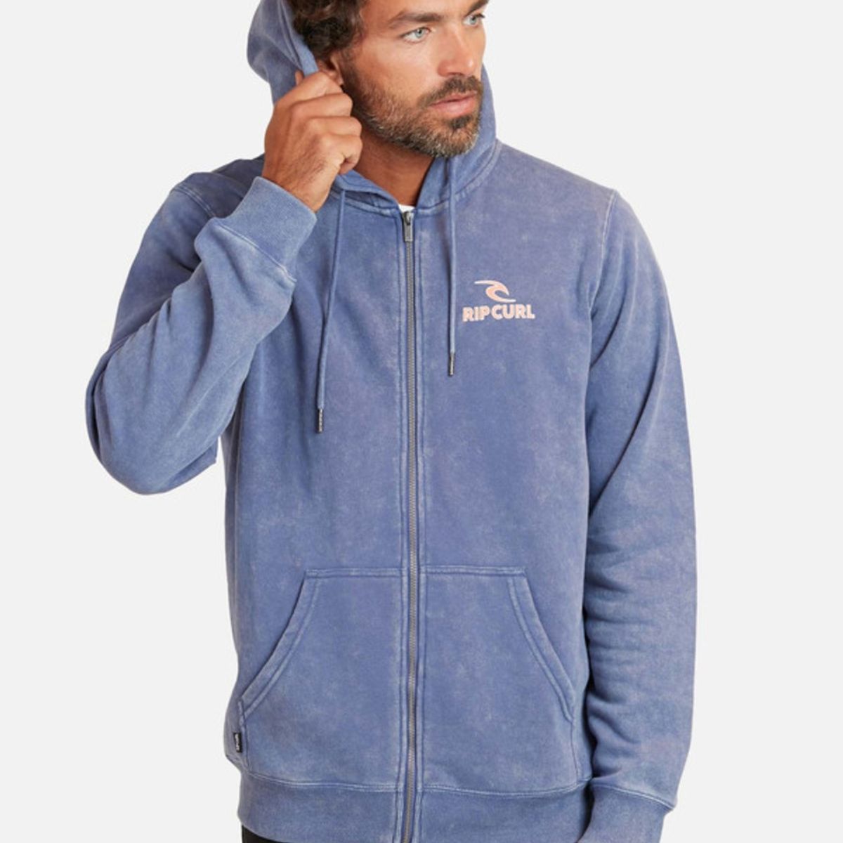 RIP CURL - Poleron Fullzipper After Shock Rashie Fz Acid Wash Azul Hombre Ripcurl