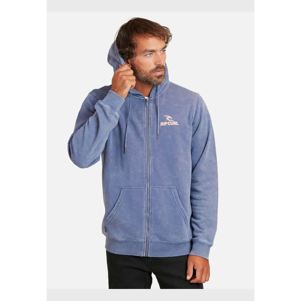 RIP CURL - Poleron Fullzipper After Shock Rashie Fz Acid Wash Azul Hombre Ripcurl