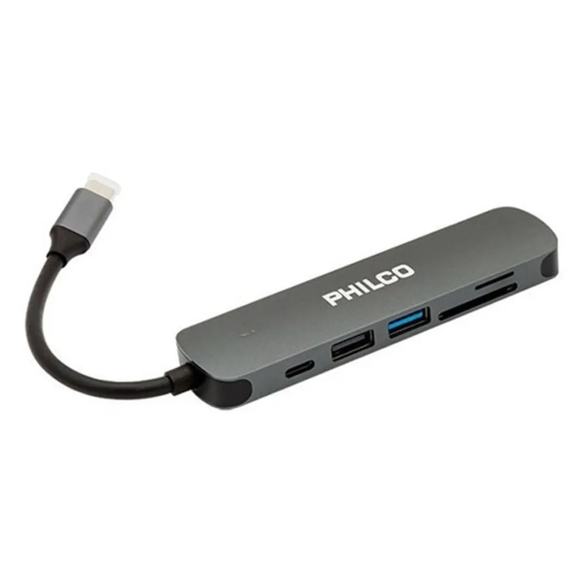 PHILCO - Adaptador Multipuerto Philco USB-C (HDMI, USB, SD/ MicroSD)	 PHILCO