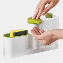 GENERICO - Organizador Dispensador Lavalozas Jabón Porta Esponja 3 En 1