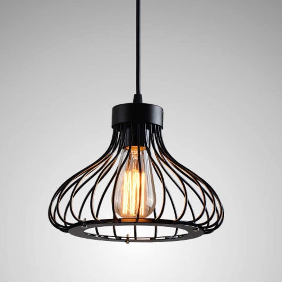 GENERICO - Lampara Vintage Colgante Jaula De Hierro Deco Industrial