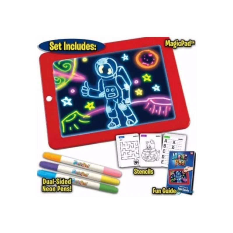 GENERICO - Pizarra De Dibujo Mágico Luz Led Plumones Niños Colores
