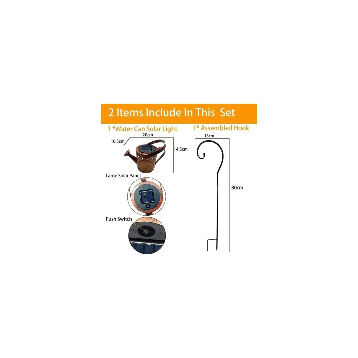 GENERICO - Regadera Solar Hueca Agua Led Impermeable