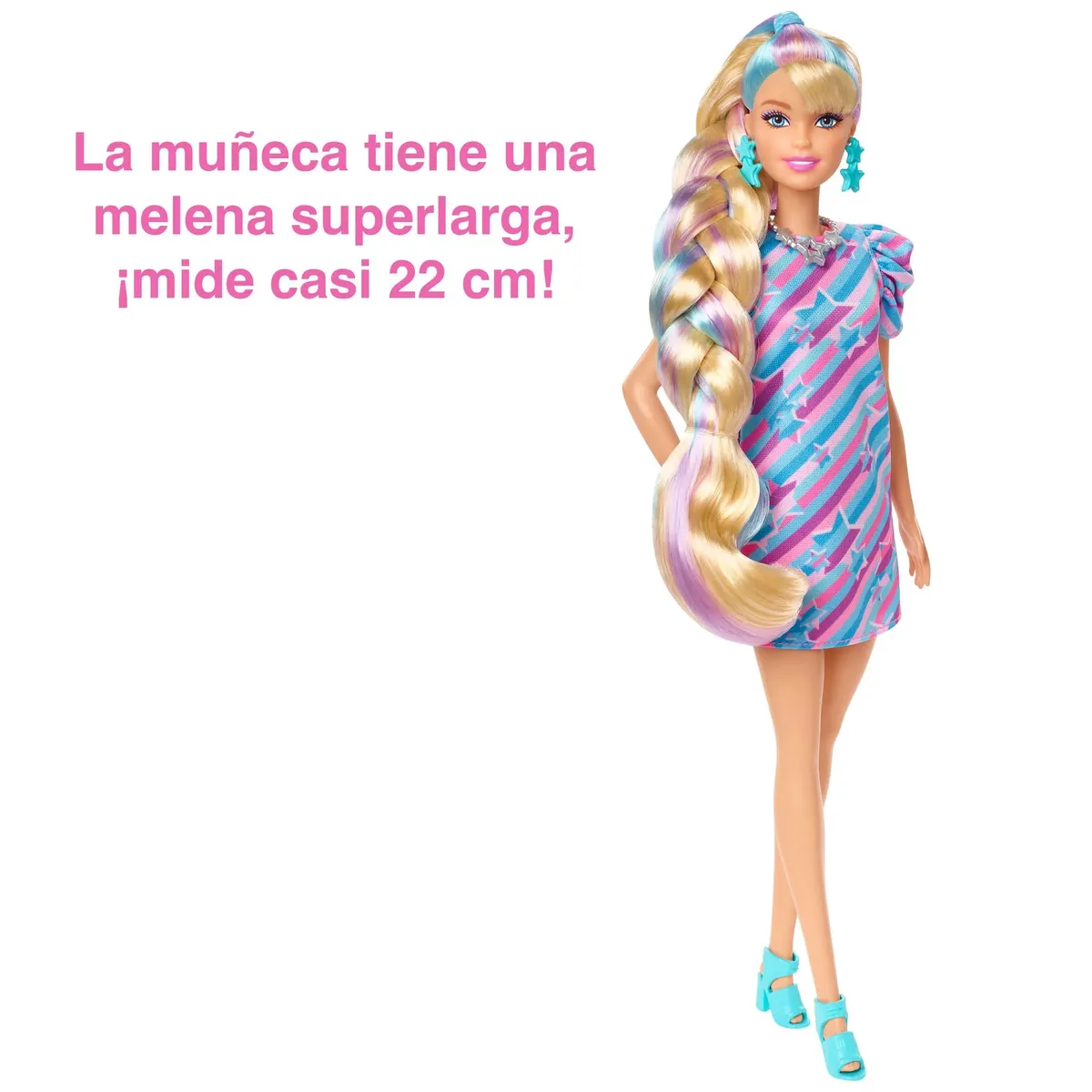 BARBIE - Muñeca  BARBIE TOTALLY HAIR VESTIDO DE ESTRELLAS rubia