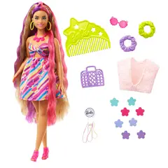 BARBIE - Muñeca  TOTALLY HAIR VESTIDO DE ESTRELLAS trigueña